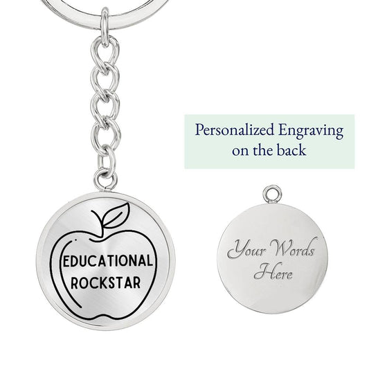 Silver / Yes Educational Rockstar Keychain