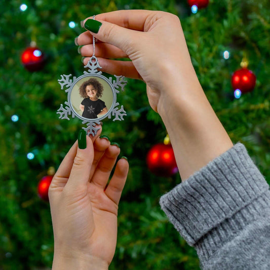 Snowflake Custom Pewter Snowflake Ornaments - Personalized Holiday Decor Gifts