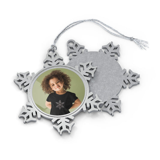 Snowflake Custom Pewter Snowflake Ornaments - Personalized Holiday Decor Gifts