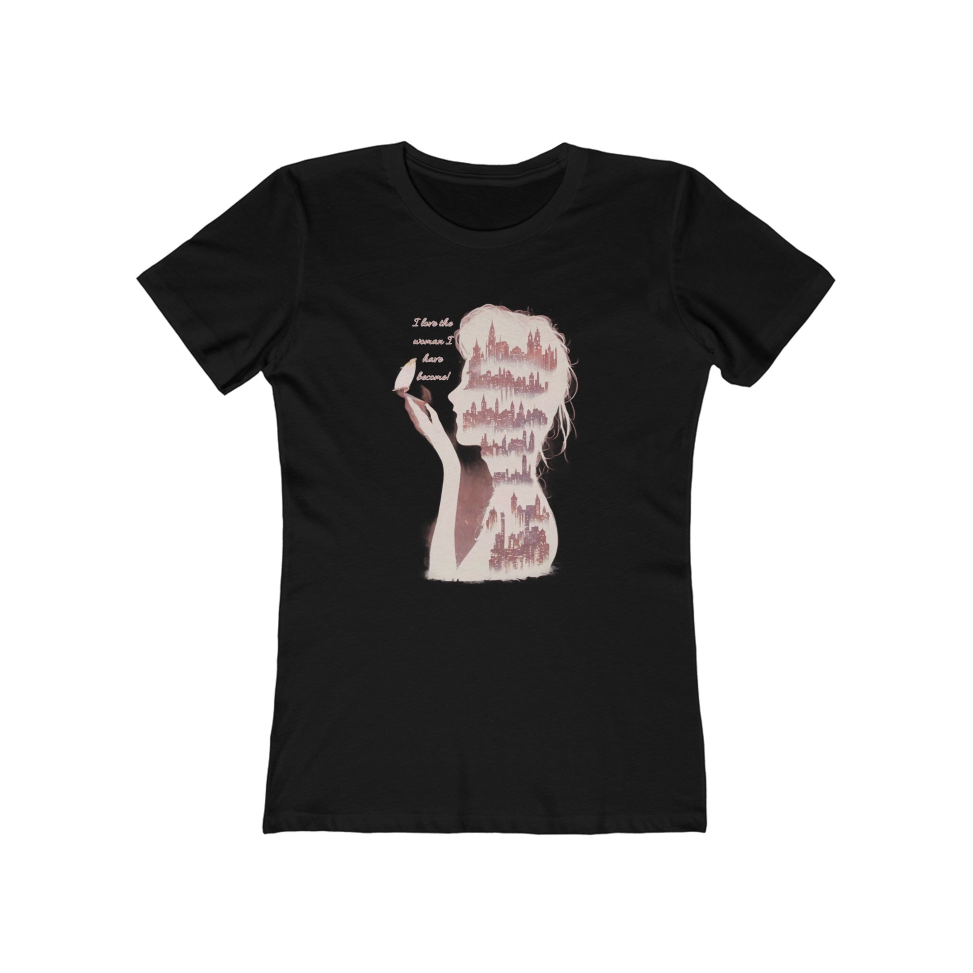 Solid Black / S I Love the woman I have become -The Boyfriend Tee for Women