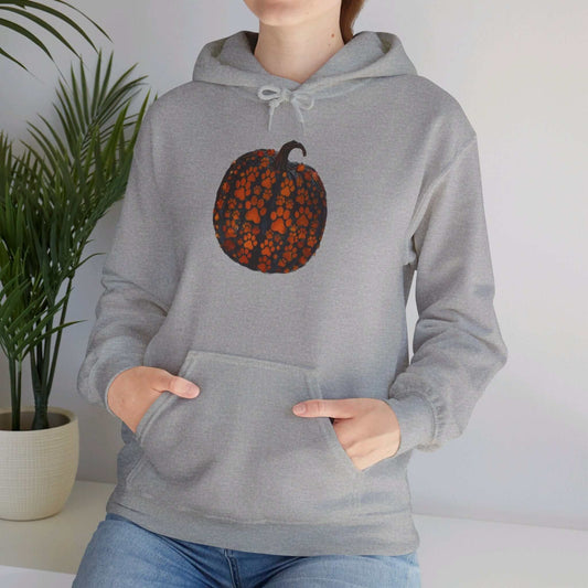 Sport Grey / S Dog Paw Pumpkin Unisex Heavy Blend™ Hooded Sweatshirt