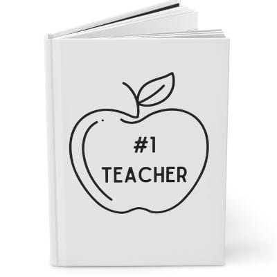 White #1 Teacher Hardcover Journal Matte