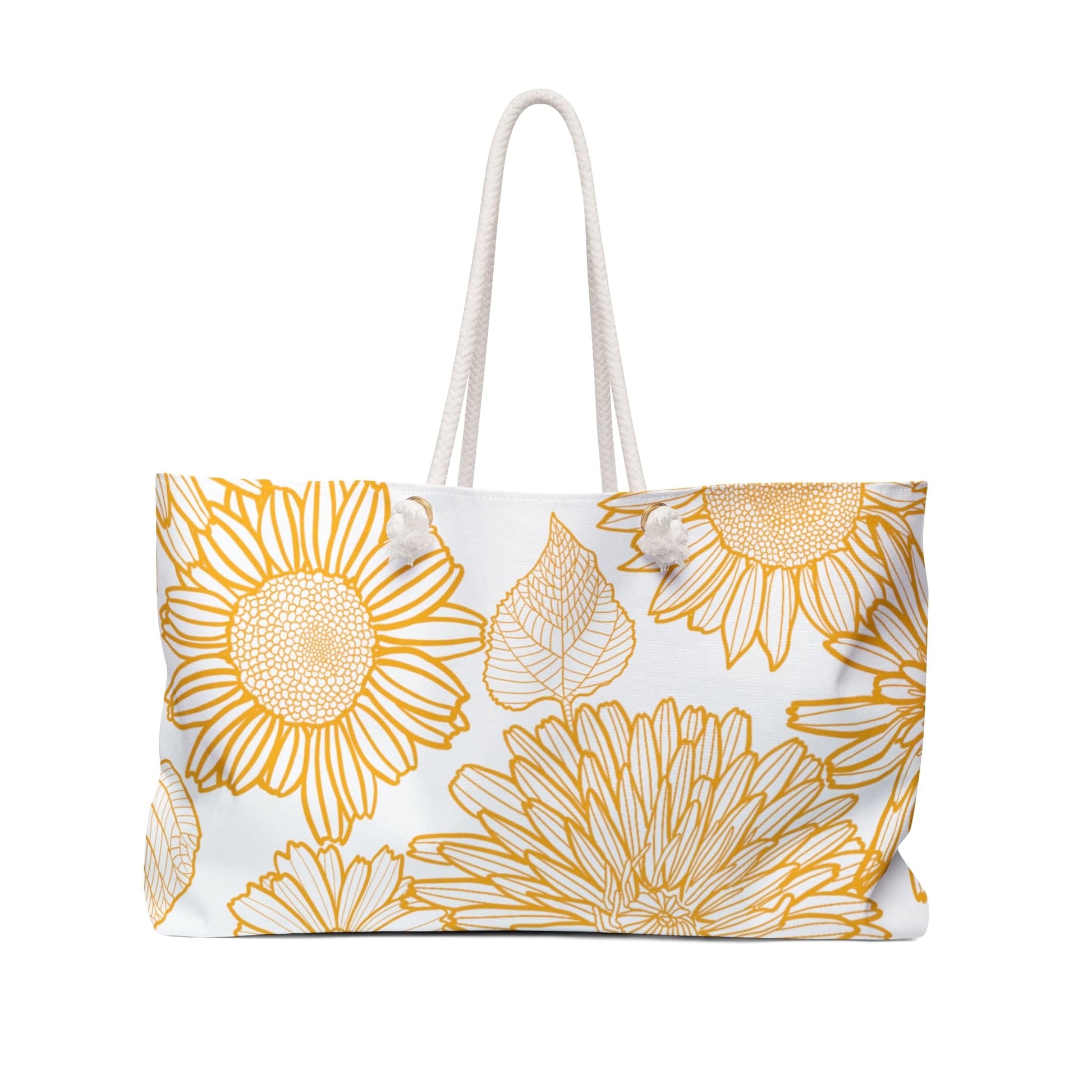 White Flower Weekender Bag