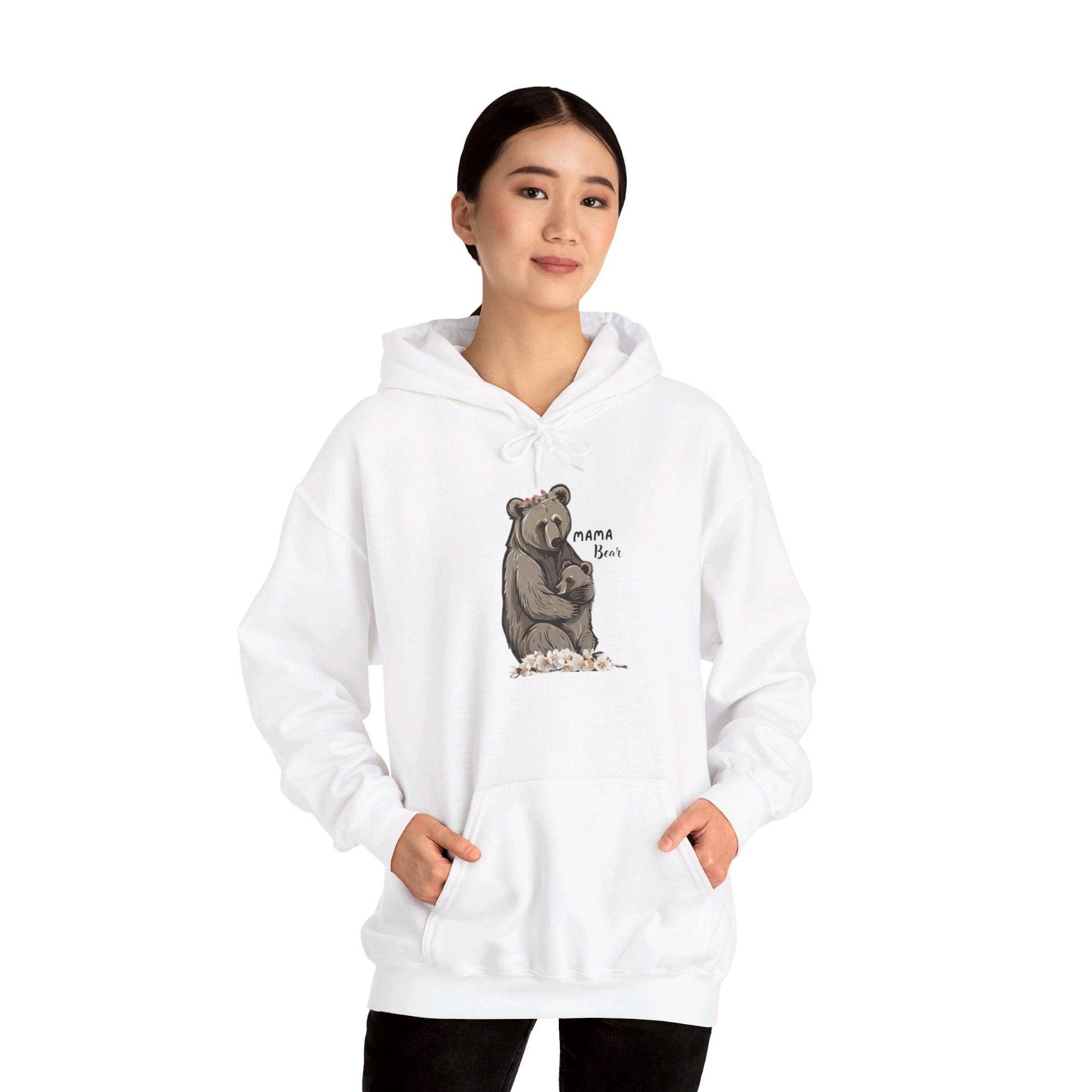 White / S Mama Bear Unisex Heavy Blend™ Hooded Sweatshirt