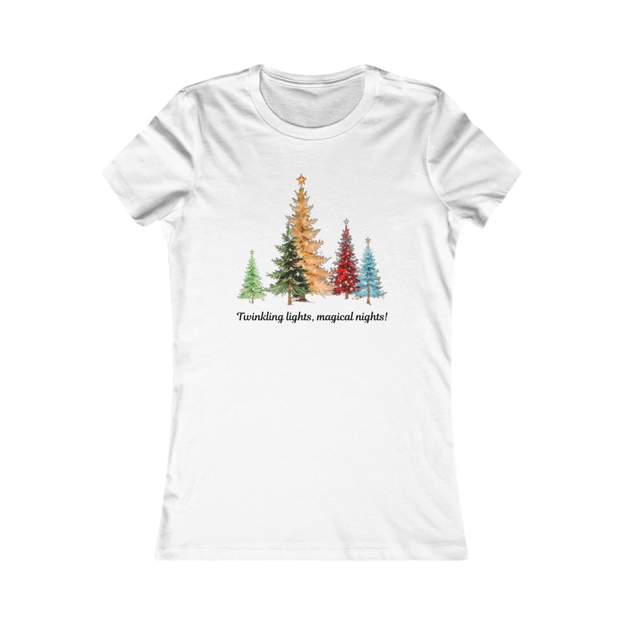 White / S Twinkling Lights, Magical Nights Women's Favorite Tee