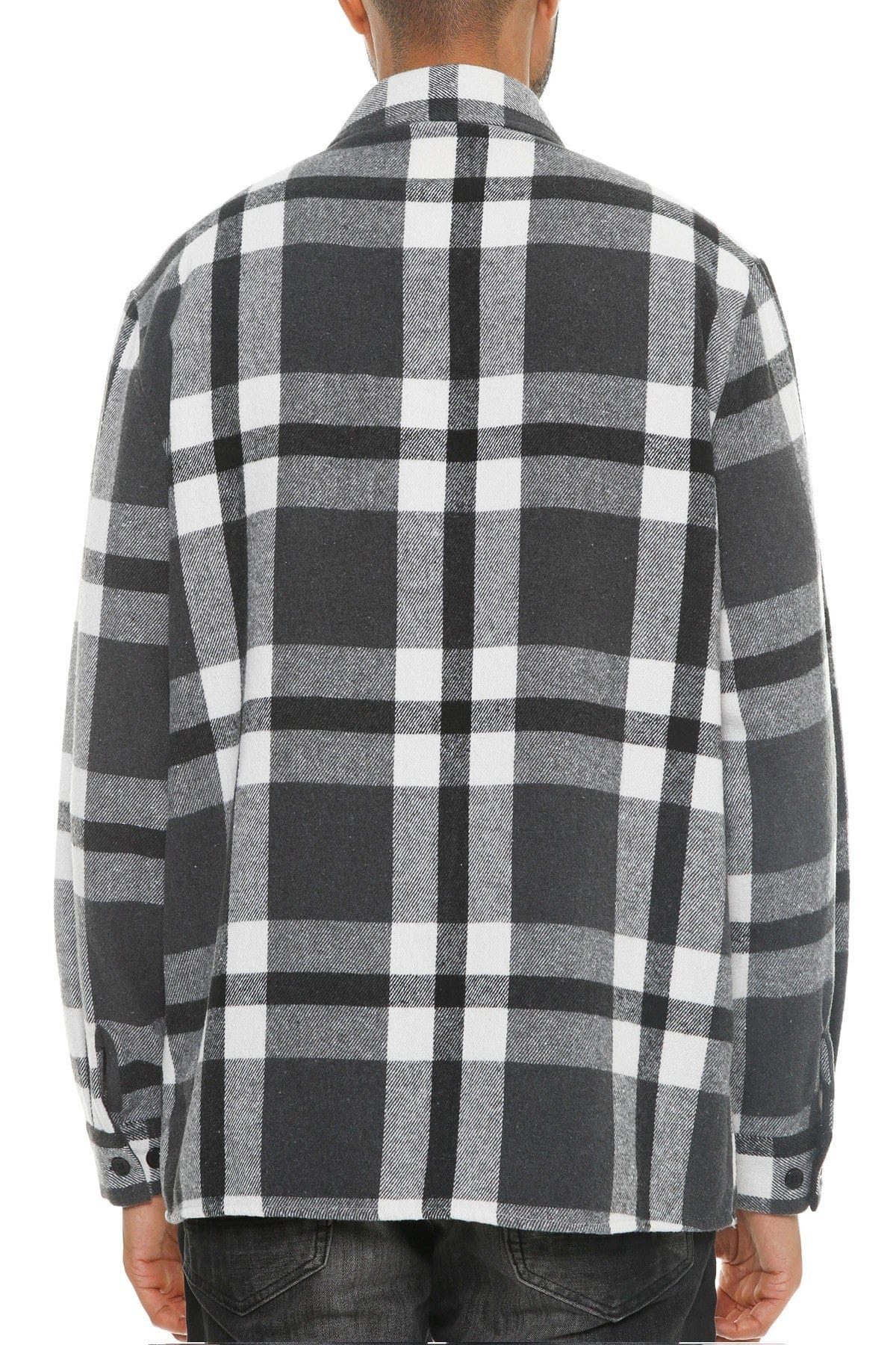 XL Men's Checkered Soft Flannel Shacket - Grey/Black