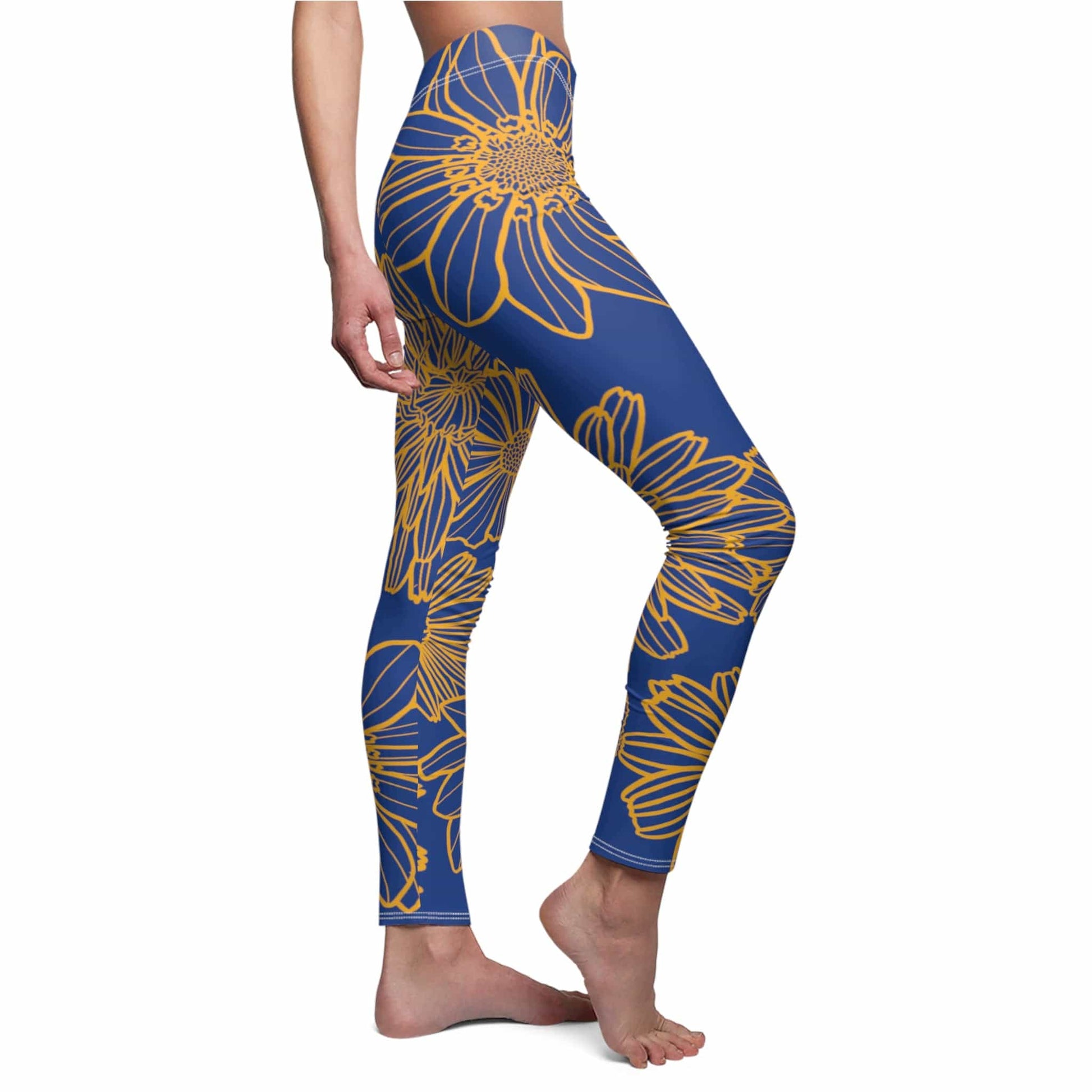 XS / Blue Flower Casual Leggings