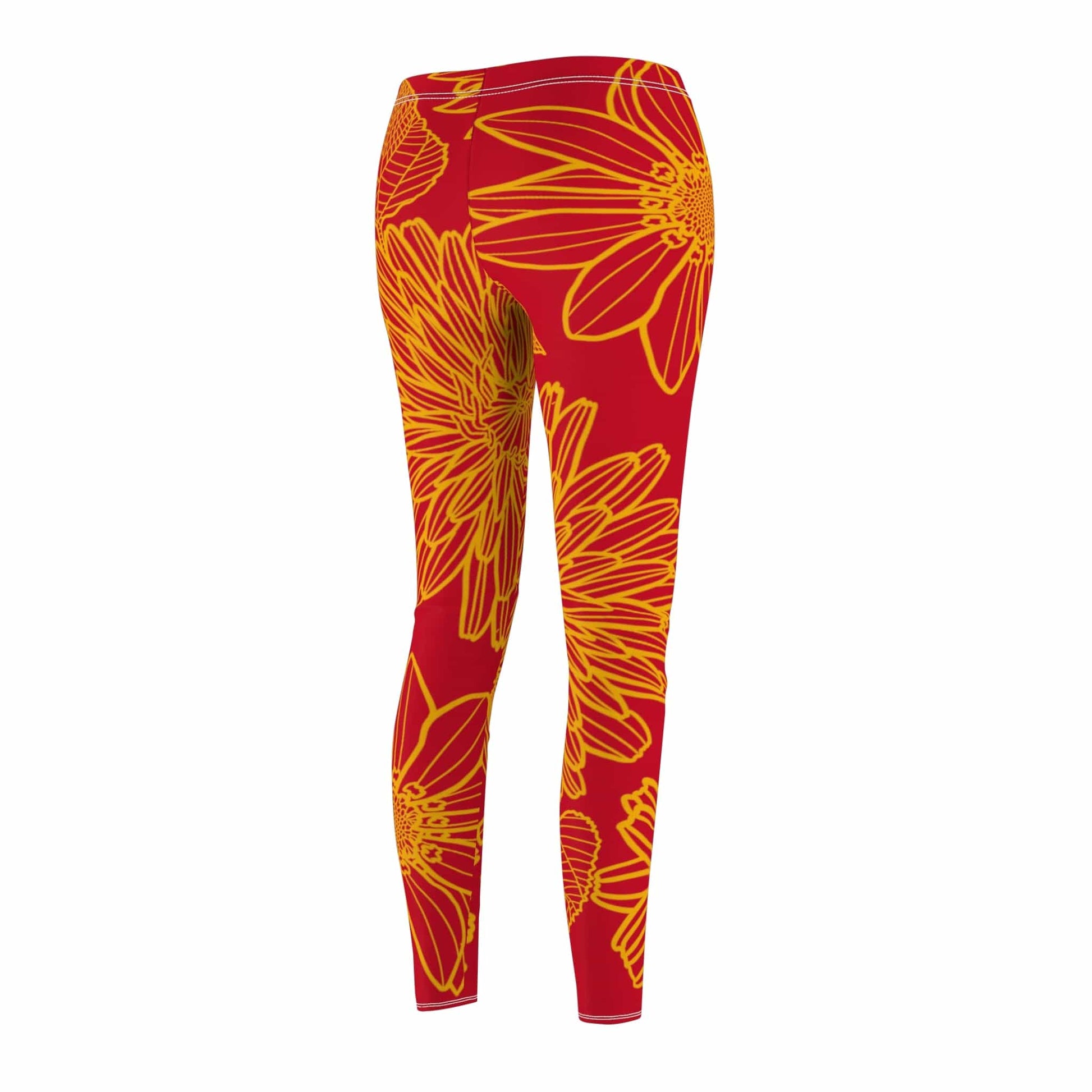 XS / Red Flower Casual Leggings