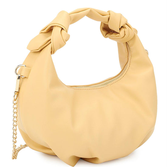 Yellow Smooth Round Handle Zipper Bag - Elegance in Every Hold